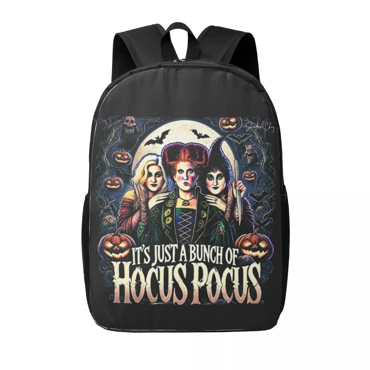 Custom 3D Print Halloween Witch Hocus Pocus Movie Backpacks College School Travel Bags Bookbag Fits 15 Inch Laptop