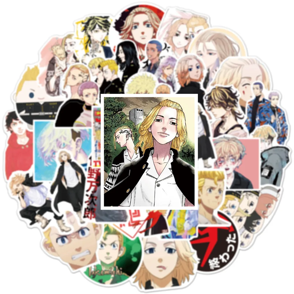 

10/30/50pcs Japan Anime Tokyo Revengers Stickers Passionate Manga Graffiti Decals Laptop Helmet Phone Cool Cartoon Sticker Pack