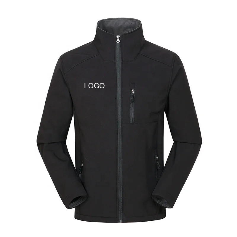 Custom Logo Work Windproof Outdoor Waterproof Soft Shell Quilted Breathable Quick Dry Sailor Collar Fall Men's Jacket