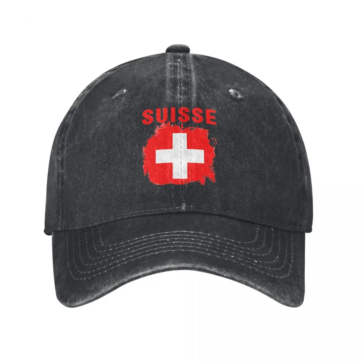 

Suisse Switzerland Flag Baseball Caps Classic Distressed Denim Snapback Hat Unisex Outdoor Running Golf Caps Hat