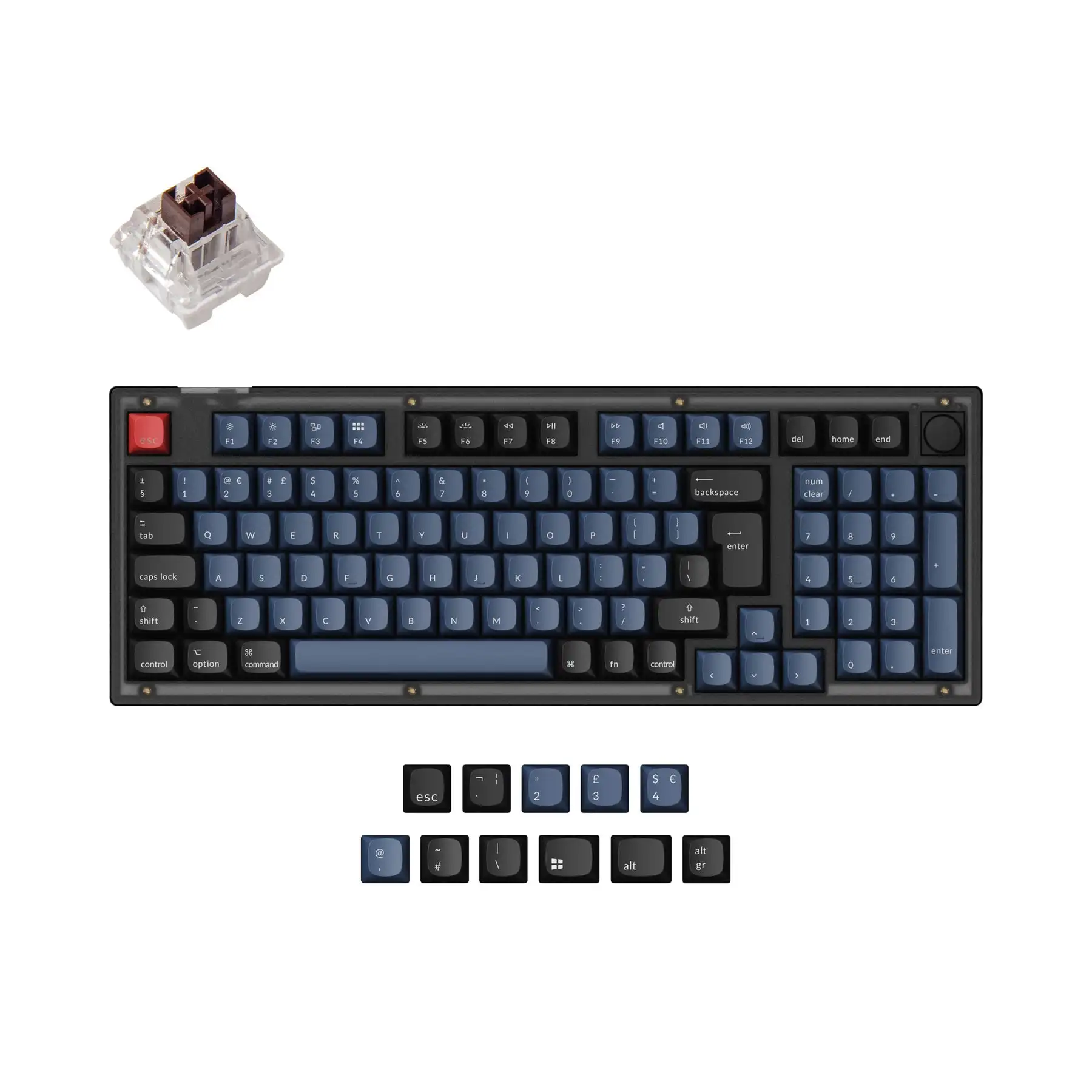 

Keychron V5 96% ISO Layout QMK Custom Mechanical Keyboard ABS Keycaps RGB Backlight Hot-Swappable Keychron K Pro Switch