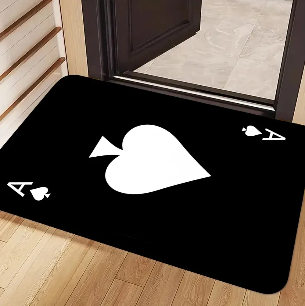 Black entrance floor mat featuring creative print Welcome sign / Friend design anti-slip floor mat Suitable for family corridors