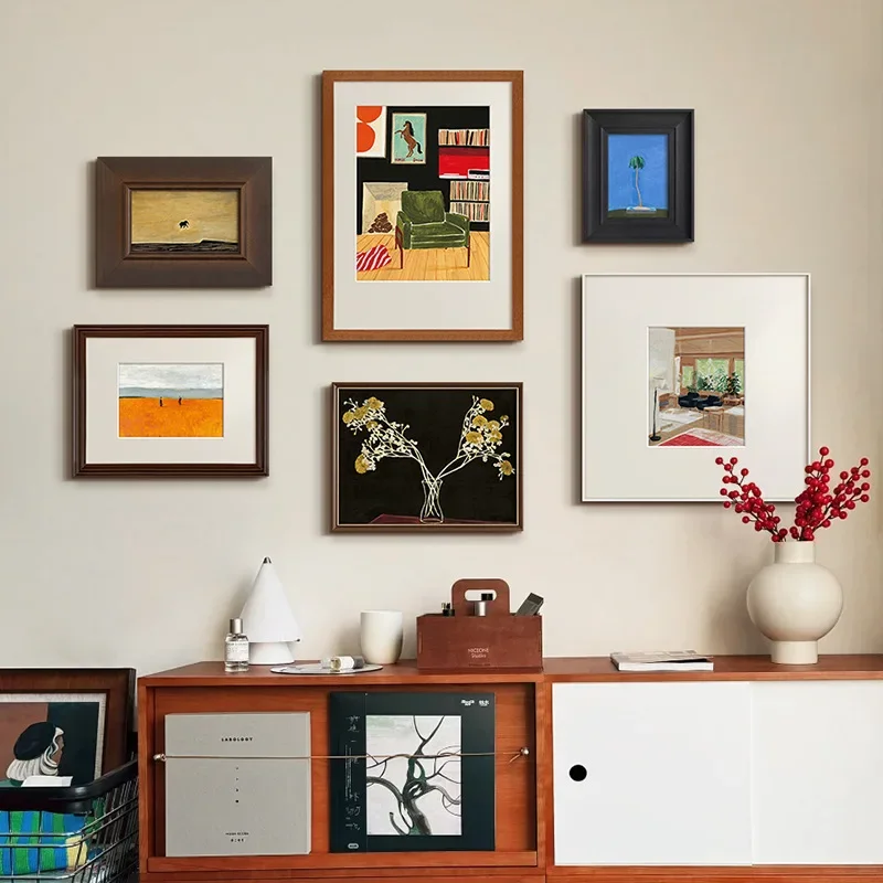 Premium Nordic Vintage Wall Art Set - Framed Decorative Prints for Entryway, Dining Room, and Bedroom Home Decor