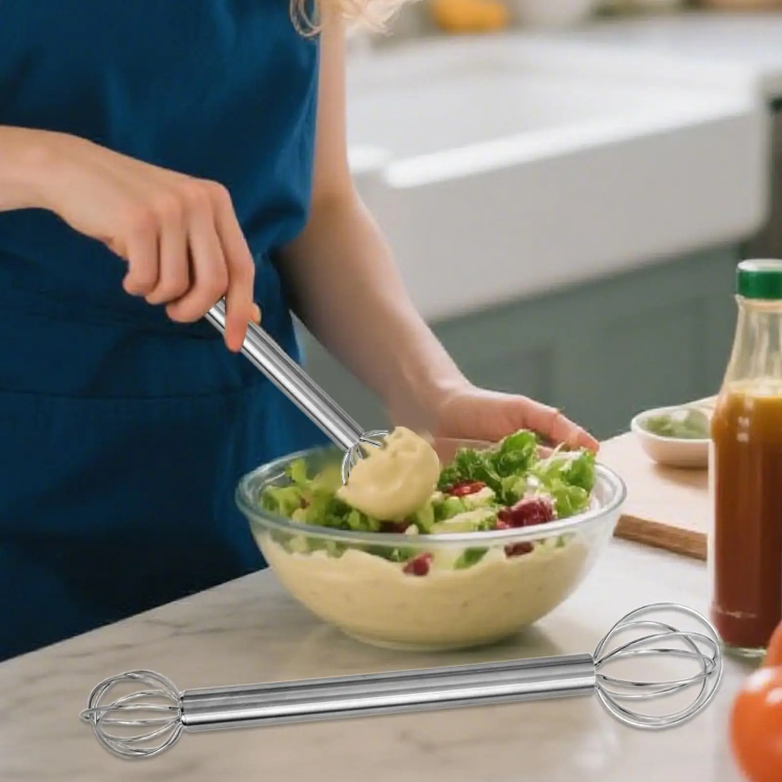 خفق يدوي من الفولاذ المحمول Miso Muddler لصلصة الحساء خلاط مريح أداة خلط يابانية لتحريك المطبخ والطبخ المنزلي #2