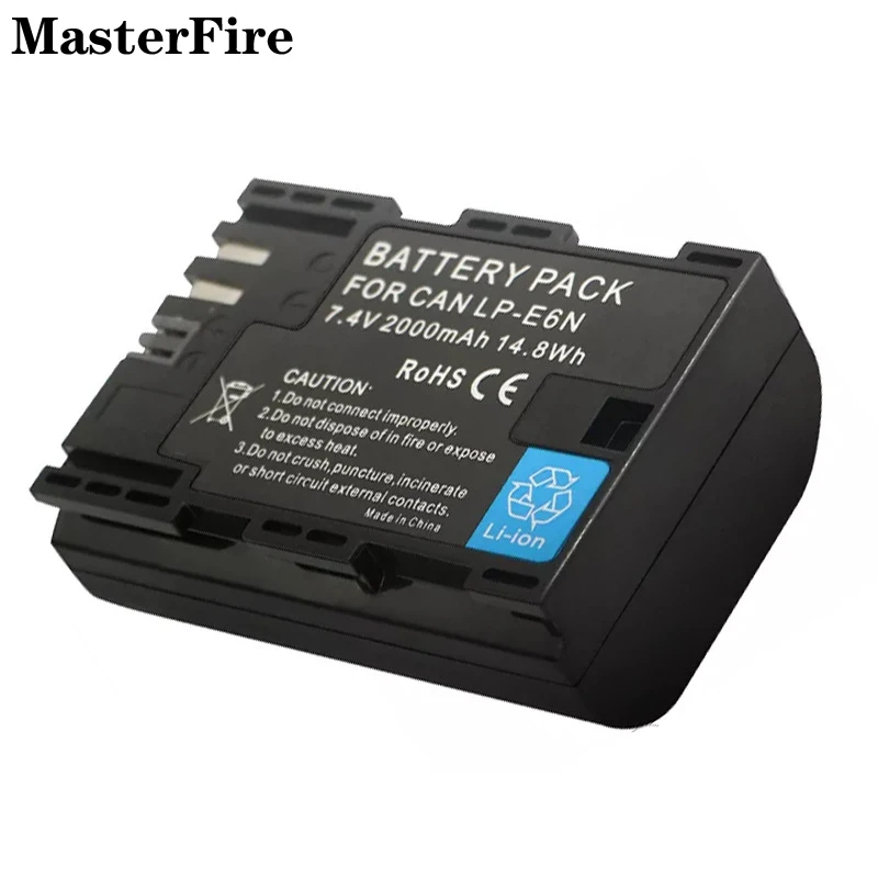2-10PCS LP-E6N LPE6N LP-E6 2000mah Replacement Battery for Canon EOS 5D Mark IV III II, 7D Mark II, 80D, 70D, 60D, 60Da, 7D Cell