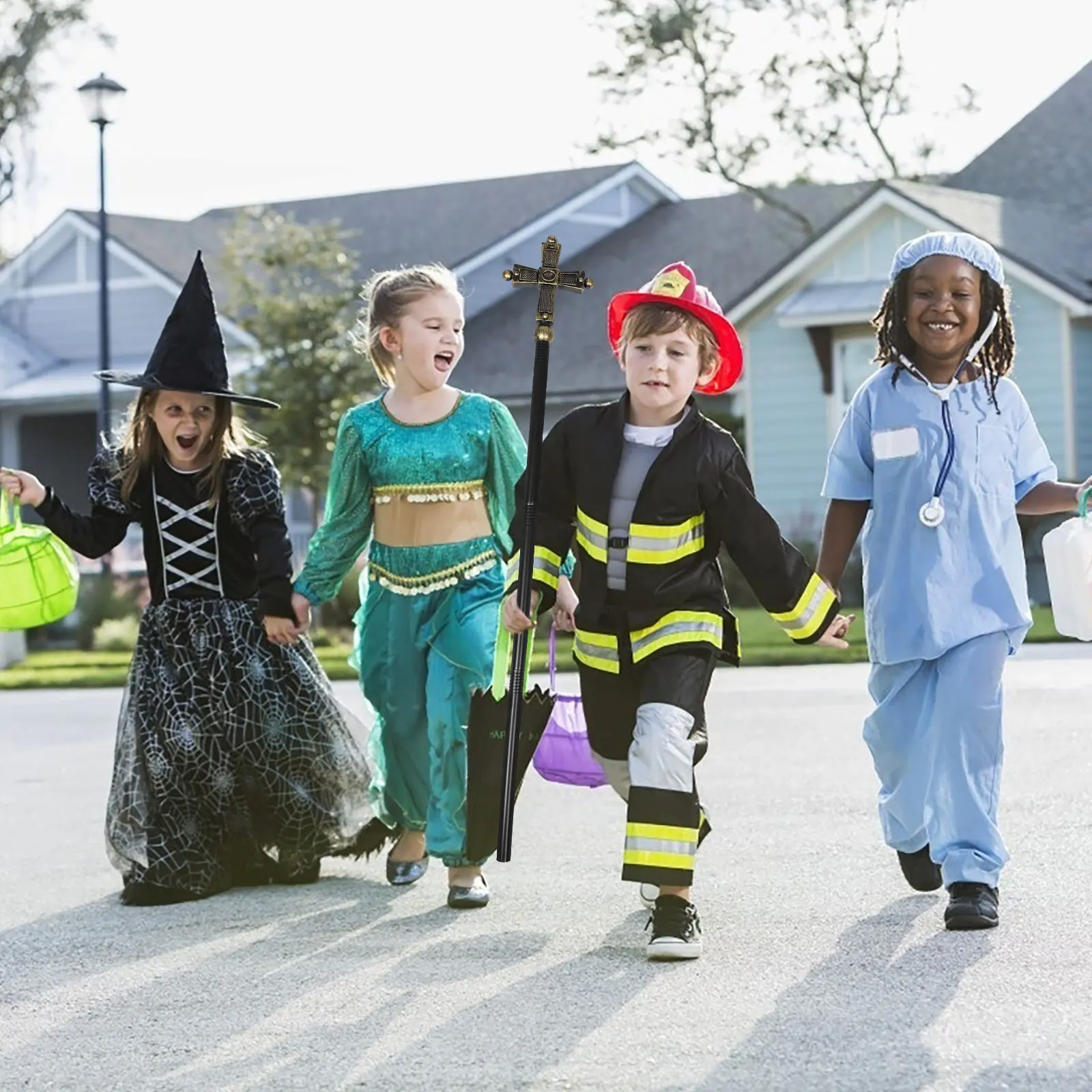 Staff Prop For Halloween Cosplay Halloween Cosplay Accessory Prop Religious Costume Wizard Role Play Accessory Decor Kids