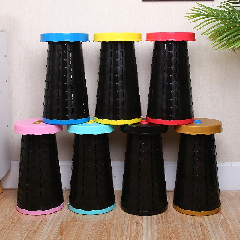 

Portable Outdoor Folding Stool Adjustable Camping Travel Fishing Plastic Chair for Elderly Walking