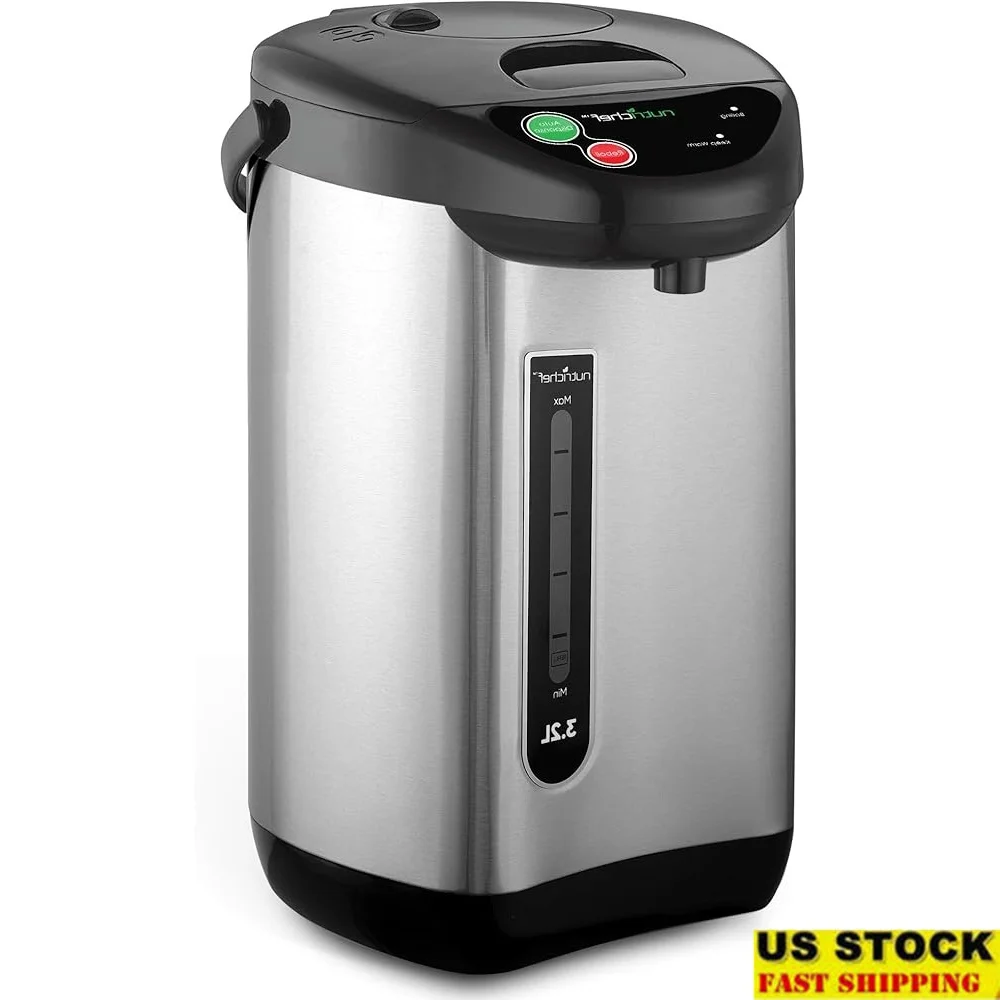 

Изолированная урна из нержавеющей стали, электрический чайник, автоматический предохранительный замок для дозирования, компактный дизайн, 3,38QT, функция безопасности детей