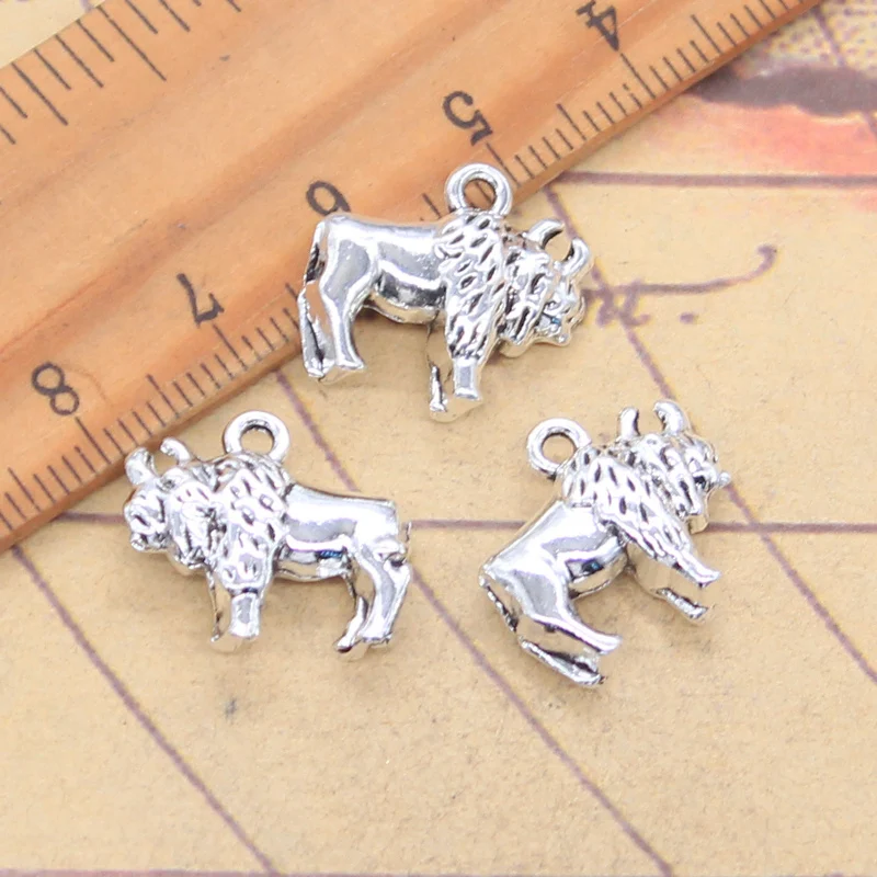 10pcs Charms Animal Rhino Rhinoceros  15x18x5mm Antique Silver Color Pendants Making DIY Handmade Tibetan Finding Jewelry