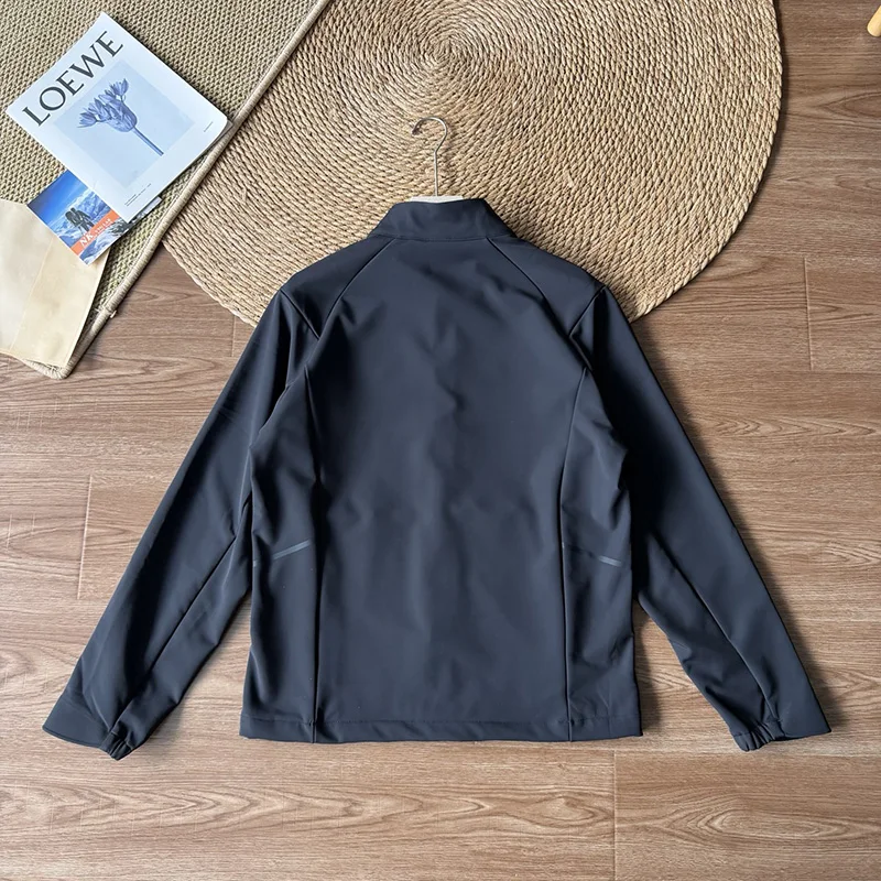 Outdoor Jacket, Men, Fishing, Camping, Leisure, Cycling, Sports, Traveling, Soft Shell with Fleece and Stand-up Collar Jacket