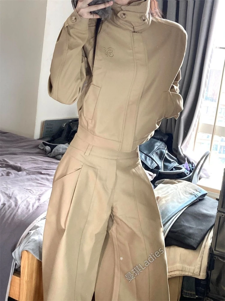 

Осенняя корейская мода, уличная одежда, стильный дизайн, женские комплекты брюк Y2k, комплект из 2 предметов в американском стиле ретро, повседневная одежда, женская одежда 2025