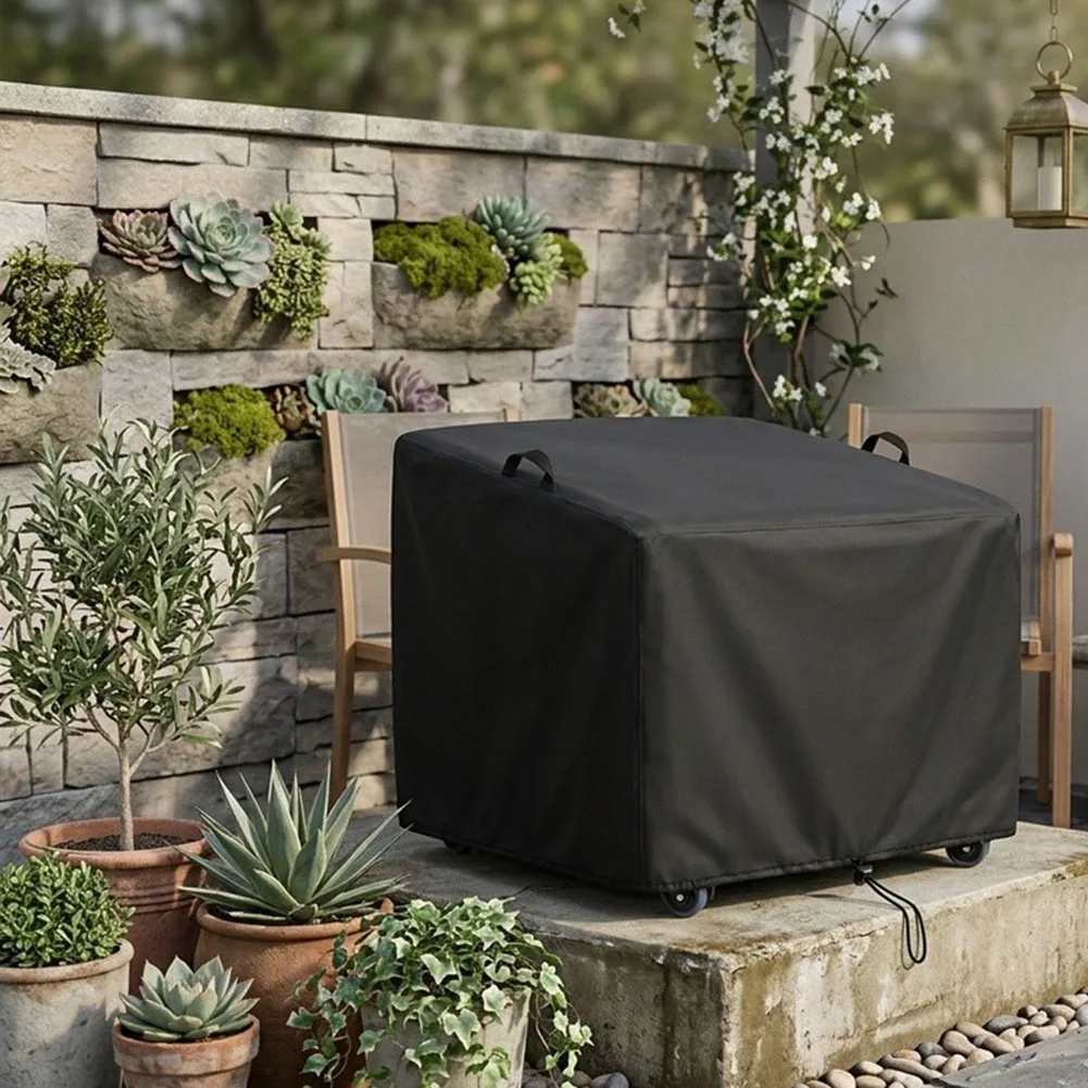 Outdoor Egg Rocking Chair Cover 210D Oxford Fabric with Bottom Elastic Band for Wind Resistance Black Size 95x103x86cm