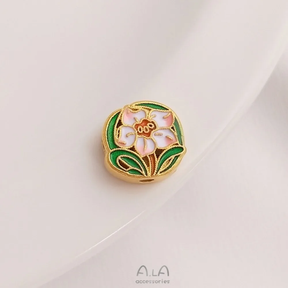 

Песок, золото, обожженная синяя эмаль, декабрьский день рождения, цветок через переводную бусину, браслет «сделай сам», веревка, ручная веревка, бусина, аксессуары-разделители