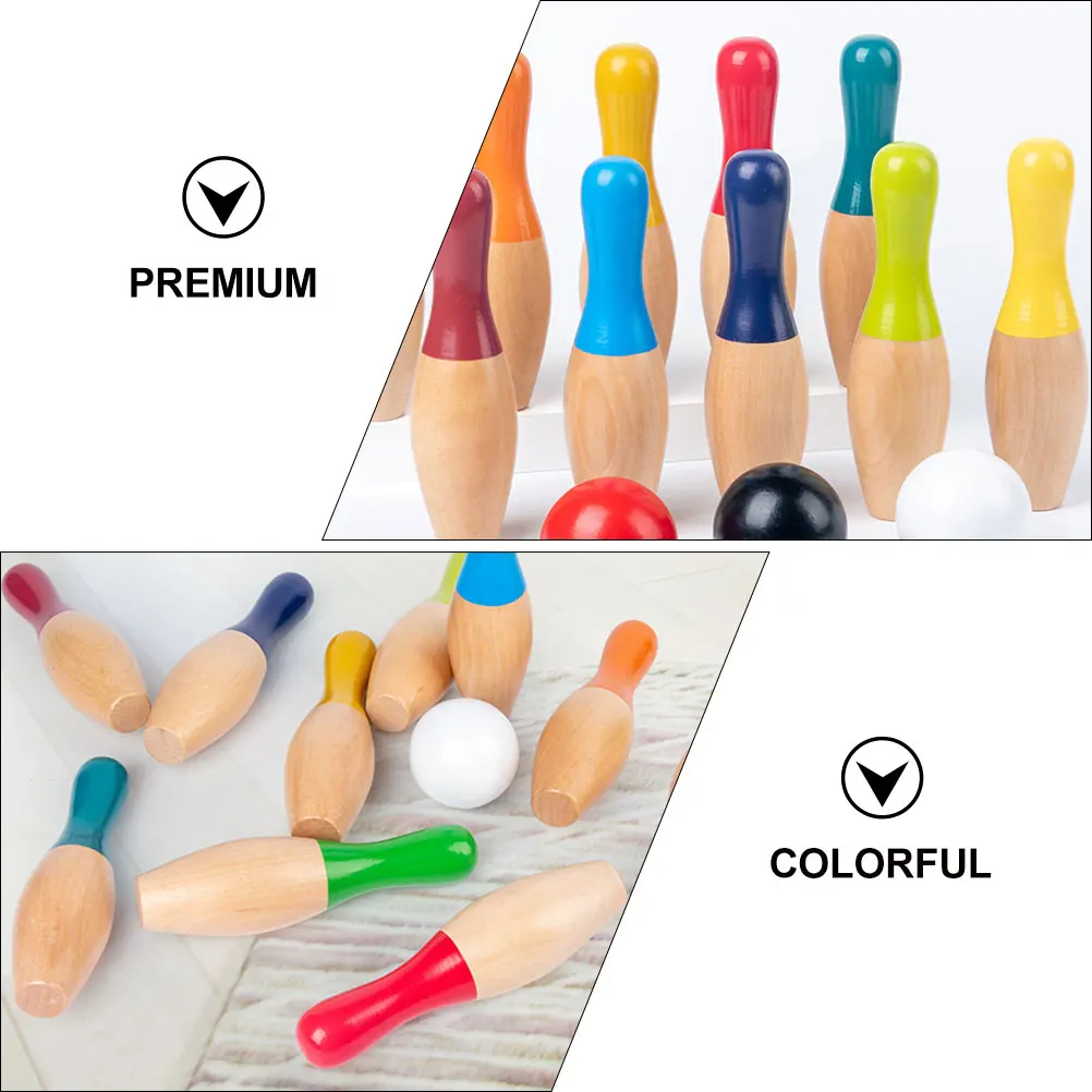 

1 set Kids Bowling Set Indoor Wooden Child Educational Game Supply Parent child Sports Gift Fun Activity