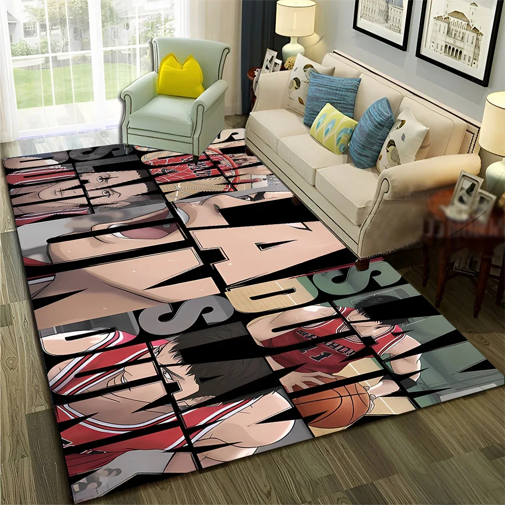3D Basketball Anime Slam Dunk Cartoon Carpet Rug for Home Living Room Bedroom Sofa Doormat Decor,kid Area Rug Non-slip Floor Mat