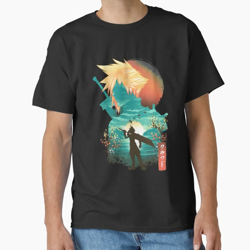 

Ukiyo e Ex Soldier Final fantasy cloud strife jrpg video game T Shirt for men 100% cotton large size Adult tops S-6XL