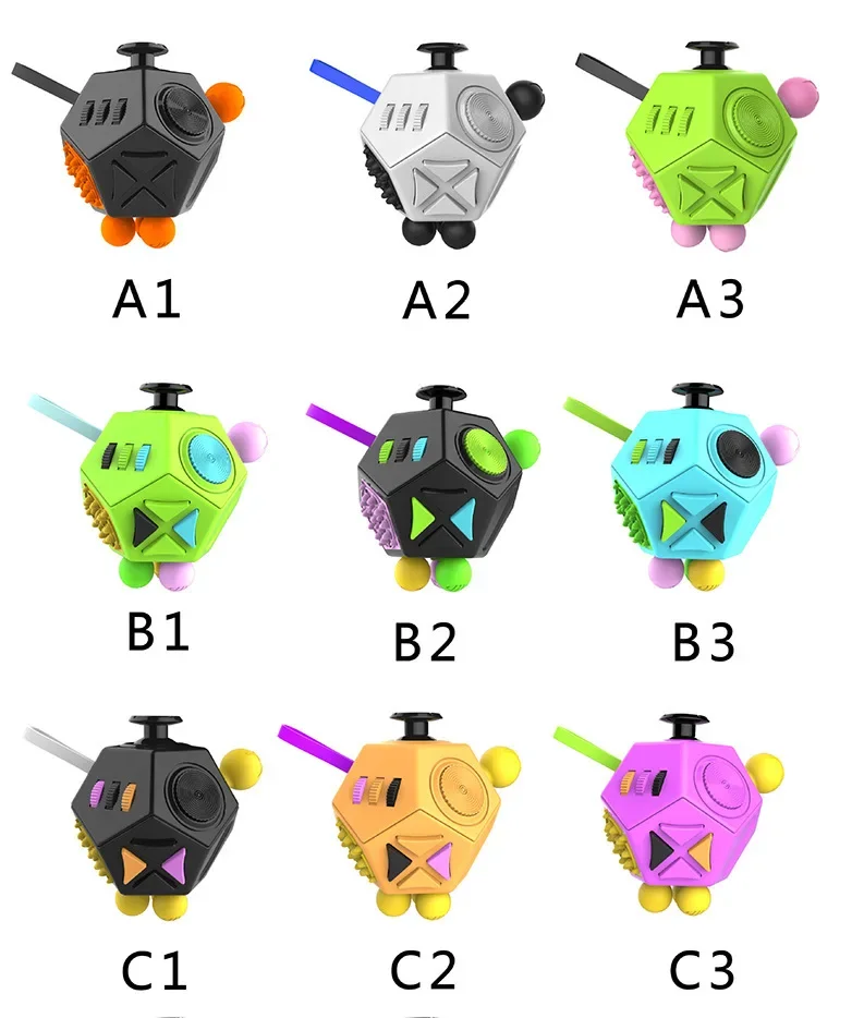 Juguetes sensoriales Fidget Cube de 12 lados alivia el estrés y la ansiedad Cubo antidepresión para niños y adultos con TDAH AÑO OCD Autismo