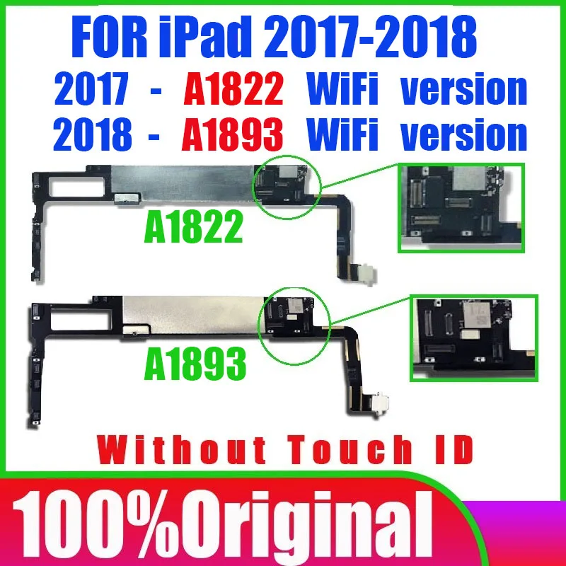 icloudなし-wifi版-ロジックボード-a1822-ipad-2017用-マザーボード-純正-a1893-wifi版-ipad-2018用-マザーボード-io付き