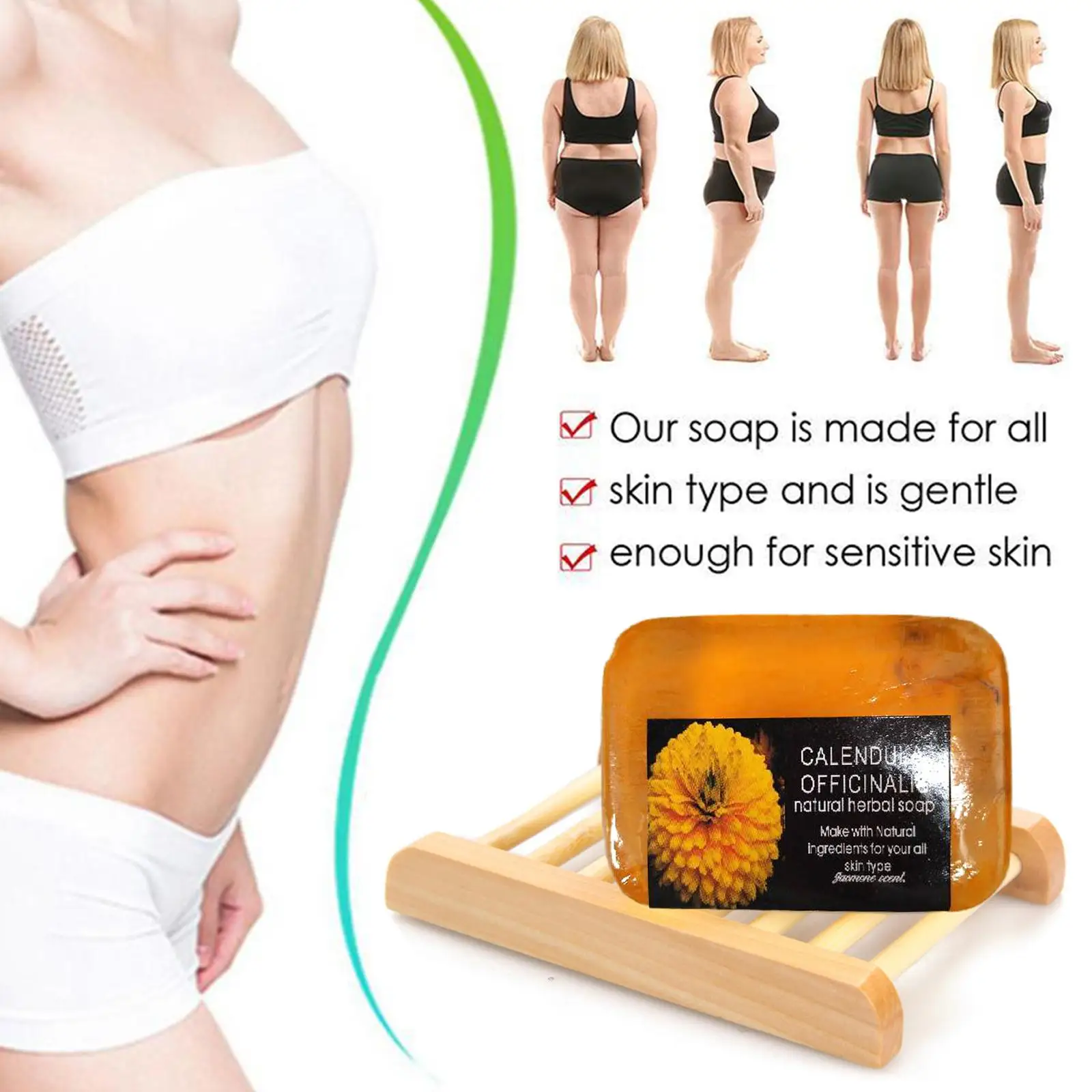 Anti Cellulite Organic Calendula Soap Skin Firming Anti Swelling Weight Loss Slimming Natural Serum Massage Spa Beauty Soap