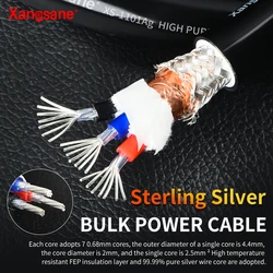 Xangsane XS-1101Ag hifi 99.99% pure silver bulk power cable 3 * 2.5mm ² Manual diy power amplifier filter CD connection line