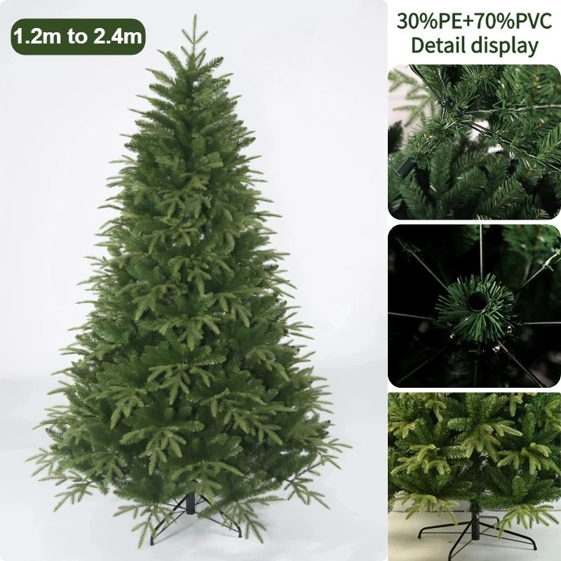 

Artificial Christmas Tree PE&PVC with Lights Large Green Christmas Tree 1.2M To 2.4M Family Christmas Party New Year Decoration