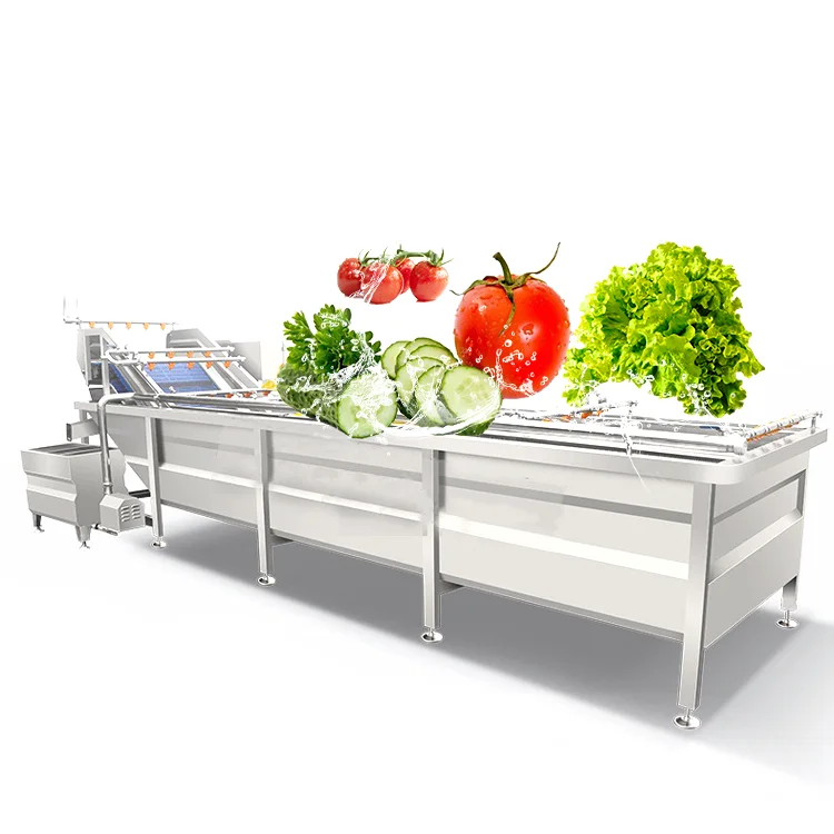 Commercial Conveyor Belt Bubble Pepper Lettuce Magic Green Onion Fruit And Vegetable Wash Machine Cleaner Device