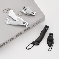 100pcs Nail Trimmer with Keychain Fine Texture Folding Nail Clippers Super Thin Nail Clipper with Keychain for Elder