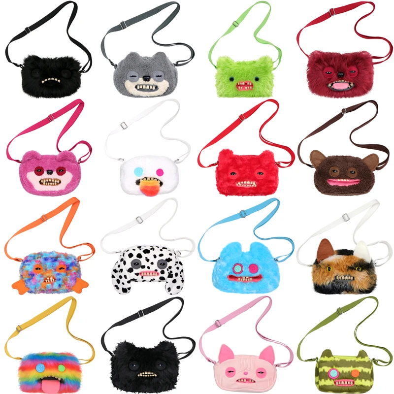 Sacs à bandoulière en peluche Fuggler originaux, amusants, à dents moches, monstres, chats Sphynx aux yeux larges, cadeau d'anniversaire