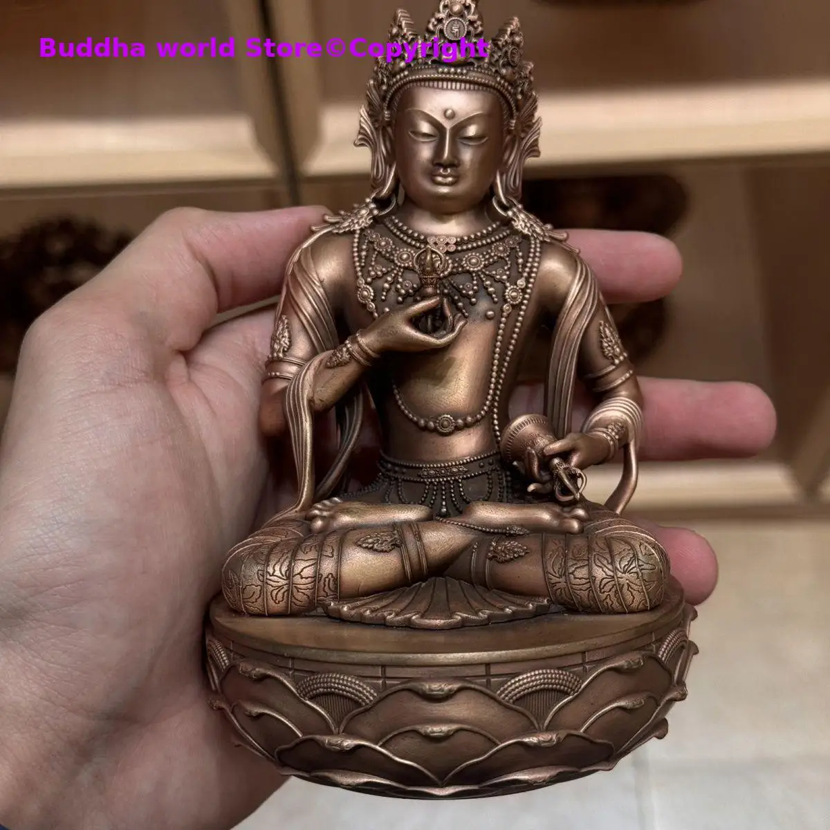 Copper carving Exquisite Small Buddha statue Wisdom Vajra sattva Buddha statue Buddhist altar tibetan family monk worship 10cm