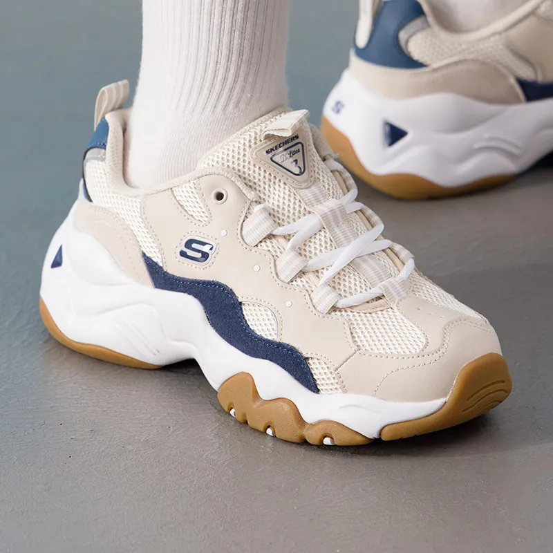 Skechers D'LITES 3.0 Women Panda Shoes 149094-TNV Taupe Navy Casual Sneakers Couple Fashion Daily Walking Shoes
