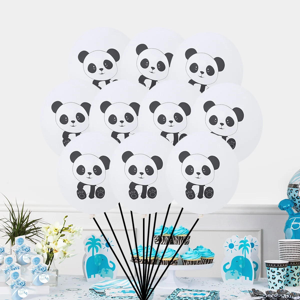 

11pcs 12Inch Panda Balloons Set Latex Printed Balloons For Party Wedding Birthday Shower Carnival Festival Home Decorations