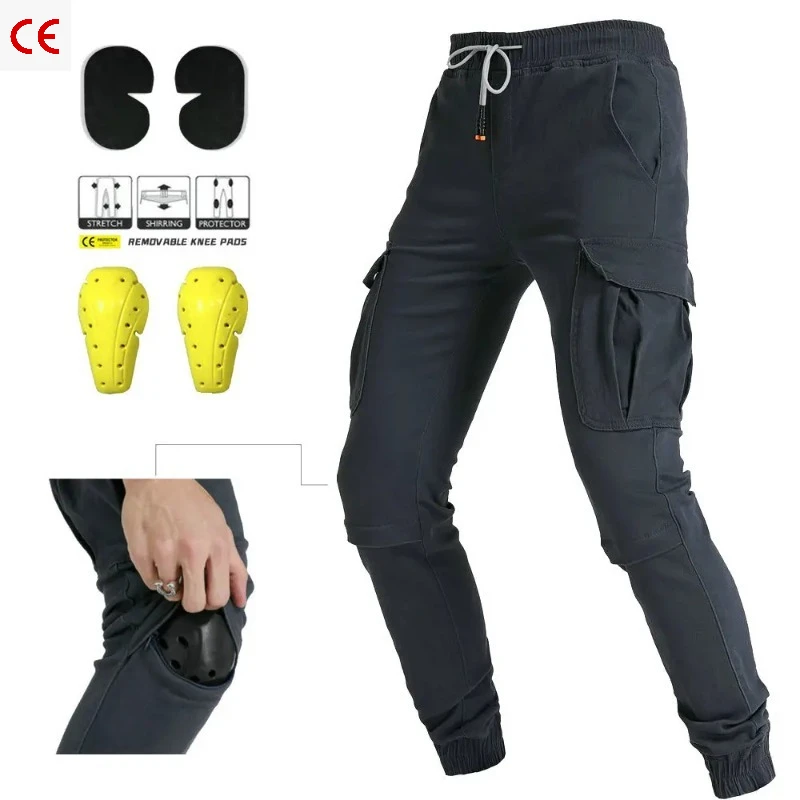 

Unisex Multi-Pocket Motorcycle Cargo Pants CE Armor Anti-Fall Motorbike Trousers Men Women Travel Racing Riding Protective Gear