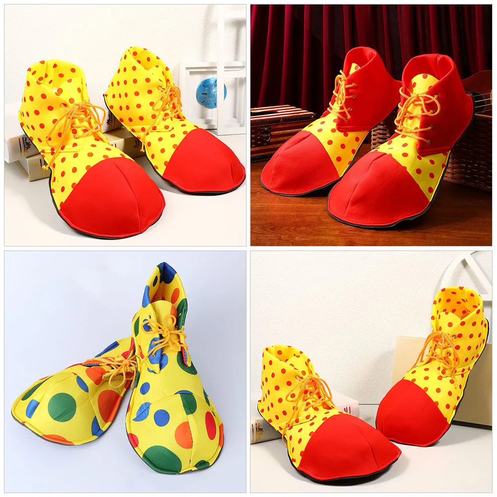 2Pairs Clown Shoes Lightweight Safe Durable for Halloween Cosplay Costume Party Carnival Performance Props Clown Shoes