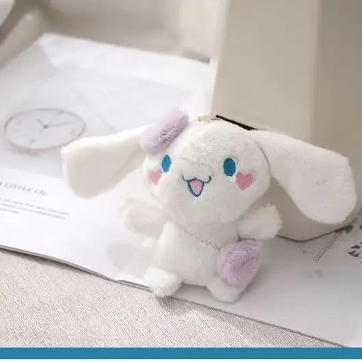 Carino Sanrio peluche portachiavi zaino ciondolo Cinnamoroll giocattoli per bambini figure Anime morbido farcito peluche bambola regalo di compleanno ornamento