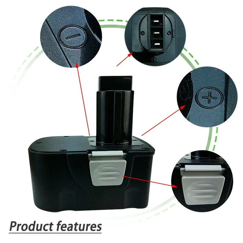 استبدال بطارية قابلة للشحن 14.4 فولت 6800 مللي أمبير في الساعة لبطارية أداة الطاقة، مناسبة لجهاز الحفر اللاسلكي Interskol H 14.4 فولت #5