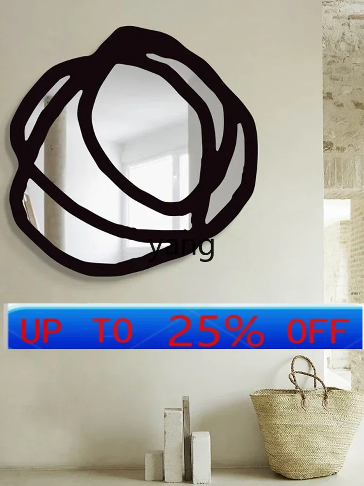 

LM Mirror Wall-Mounted Abstract Modeling Art Mirror Dining Room Entrance Shaped Irregular Decoration