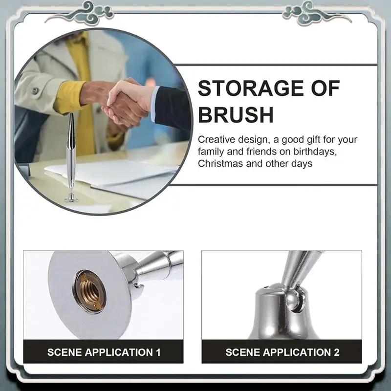 プレミアム 2 個羽ペンホルダー金属挿入ペンホルダーシングルペンディスプレイスタンド羽根ペンベースデスクトップ鉛筆スタンドホルダー