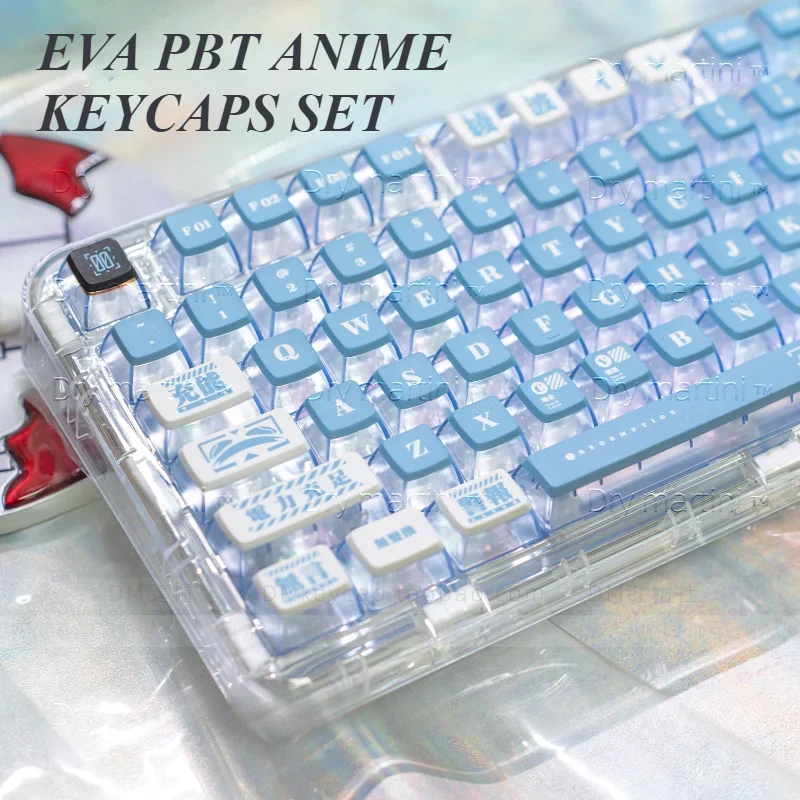 EVA Keycaps Anime Custom Keyboard Caps Lilith Light-transmitting PBT Dye-sub MDA Keycaps for Mechanical Keyboard 68/75/84/87/98