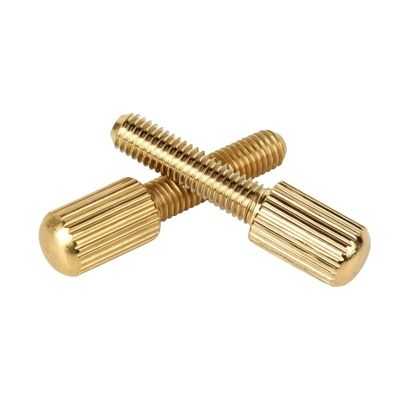 10/20pcs M3 M4 M5 GB836 Brass Small Head Knurled Thumb Screws Cylindrical Hand Twist Bolt Brass Thread Nail