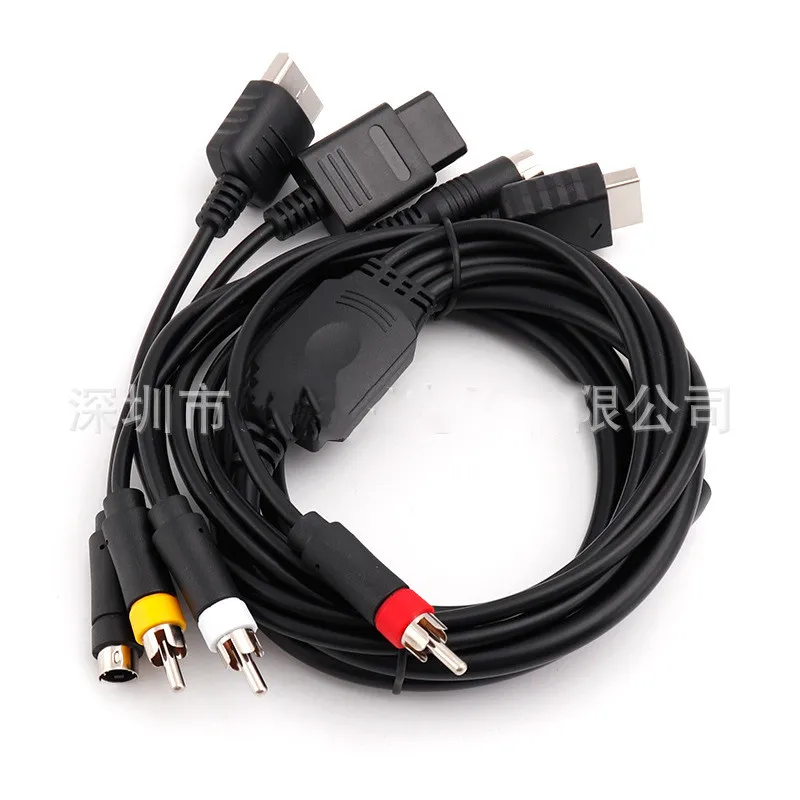 كابل صوت فيديو AV-S RCA متعدد الوظائف لوحدة تحكم ألعاب Sega Saturn SSDC PS1 PS2 SNES N64 NGC SFC