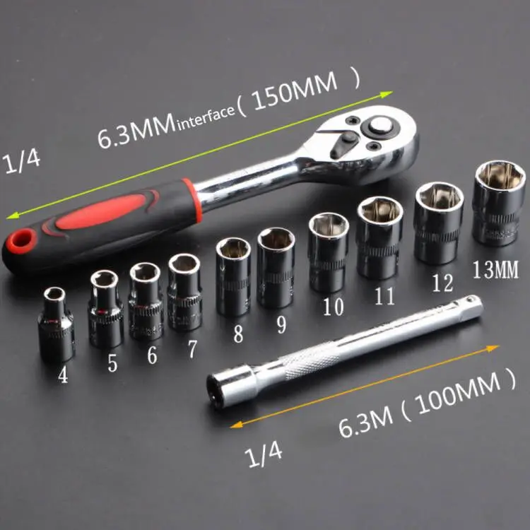 12 Pcs Set Wrench Socket Set Motorcycle Bicycle Repairing Tool Hardware Car Boat Auto Repair Tools Bike Multitool Bike Tool Kit