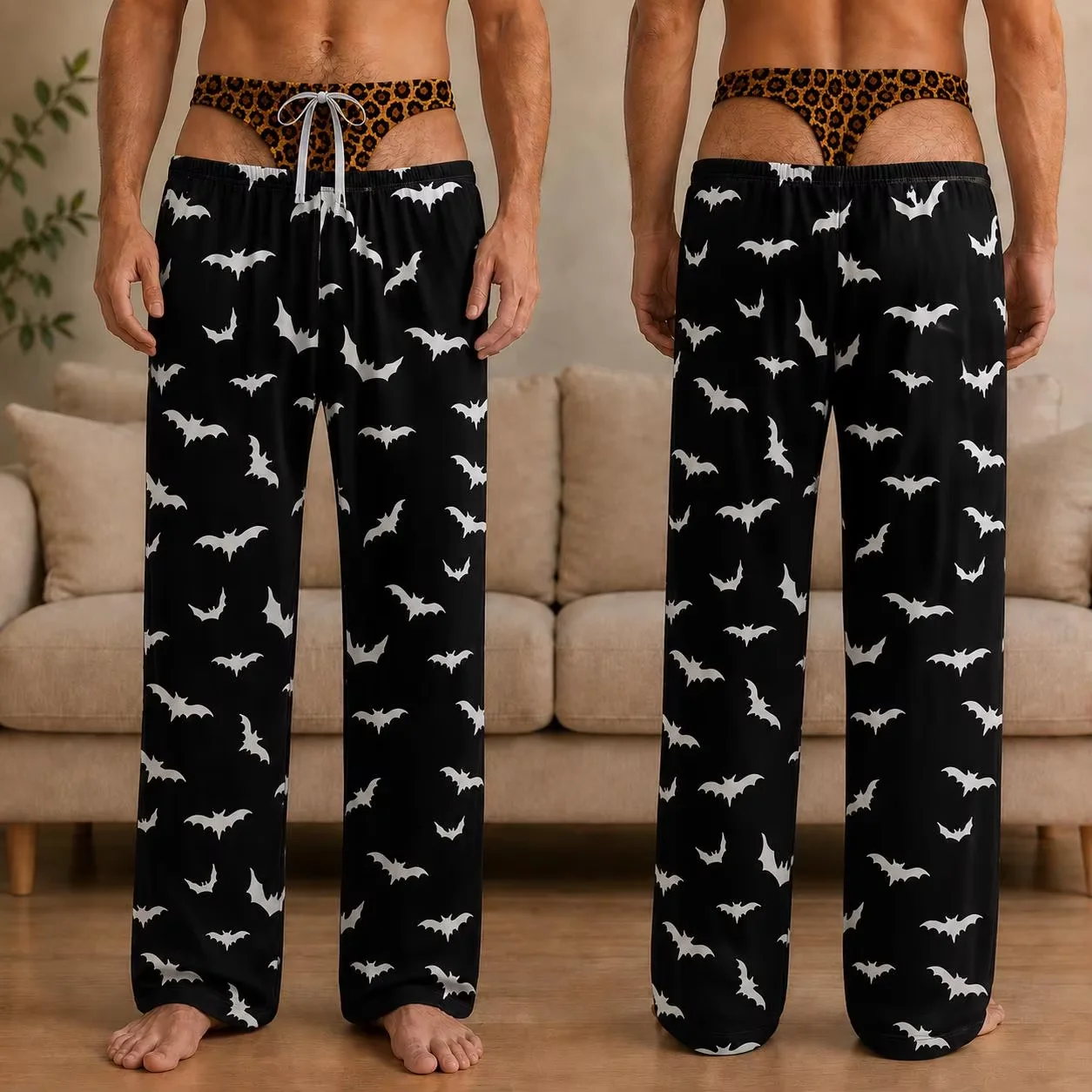 Halloween Pumpkin Ghost Spider Web Print Pajama Pants Drawstring Elastic Waist Soft Casual Sleep Trousers Unisex