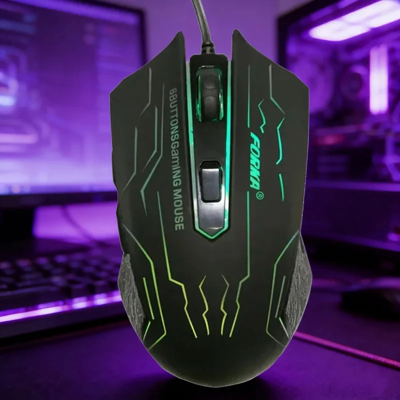 2026 NEW Silent Click USB Wired Gaming Mouse 6 Buttons RGB Lighting Mute Optical Computer Mouse Mice for PC Laptop Notebook Game