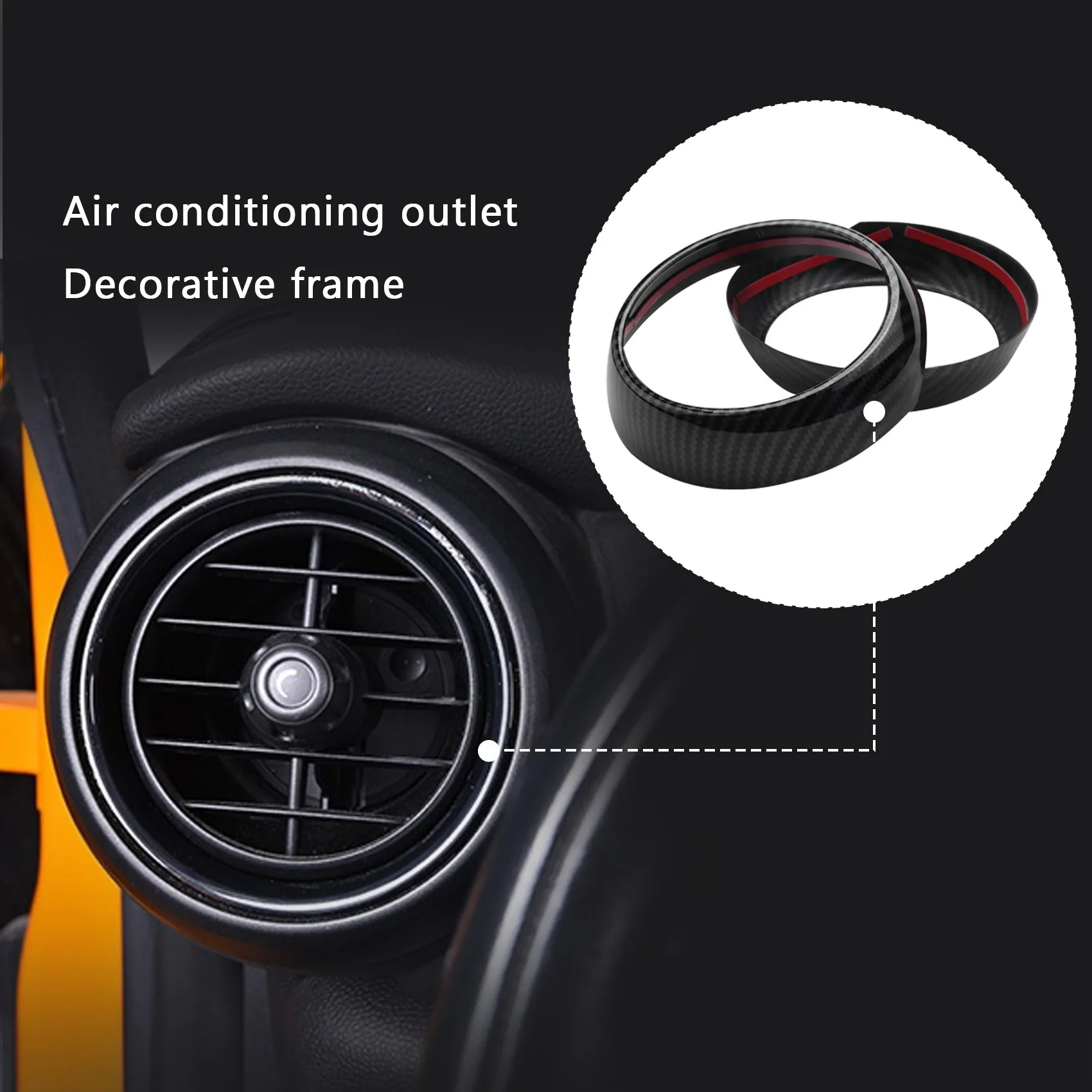 Car Dashboard Side Air Vent Decoration Ring Cover Trim Car Sticker Styling Carbon Fiber Style For Mini Cooper F55 F56 F57