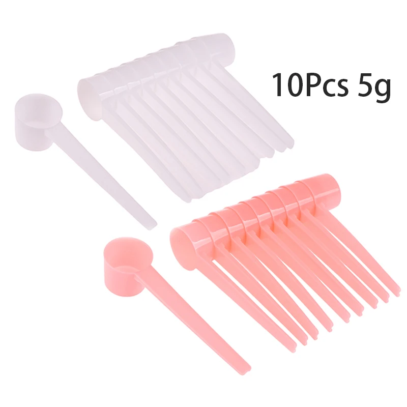 (.) 10Pcs 5g Measuring Spoons Coffee Protein Milk Powder Scoop Home Kitchen Gadgets DIY Plastic Measuring Spoon