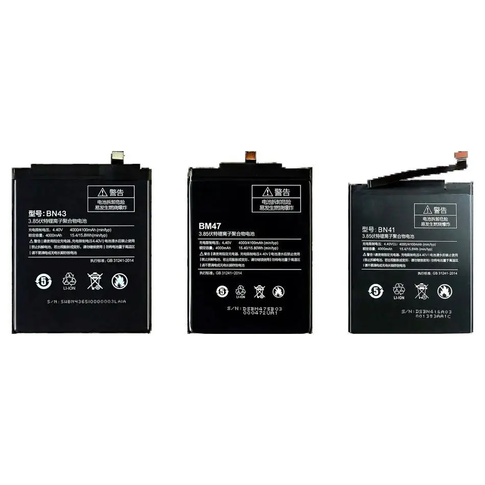 

4100Mah Battery For Xiaomi Redmi 3S 3X 3 4X 3G+32G Note 4 Pro 4G BN43 ( Cpu Snapdragon 625 ) BM47 BN41 Mtk Helio X20