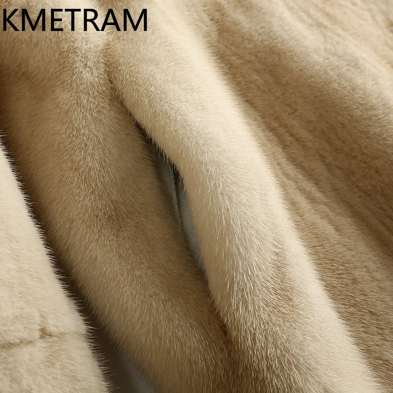 KMETRAM 100% Whole Mink Fur Jacket Woman High Quality Real Mink Fur Coat with Hood Winter Coats Women Clothing 2025 Fourrure