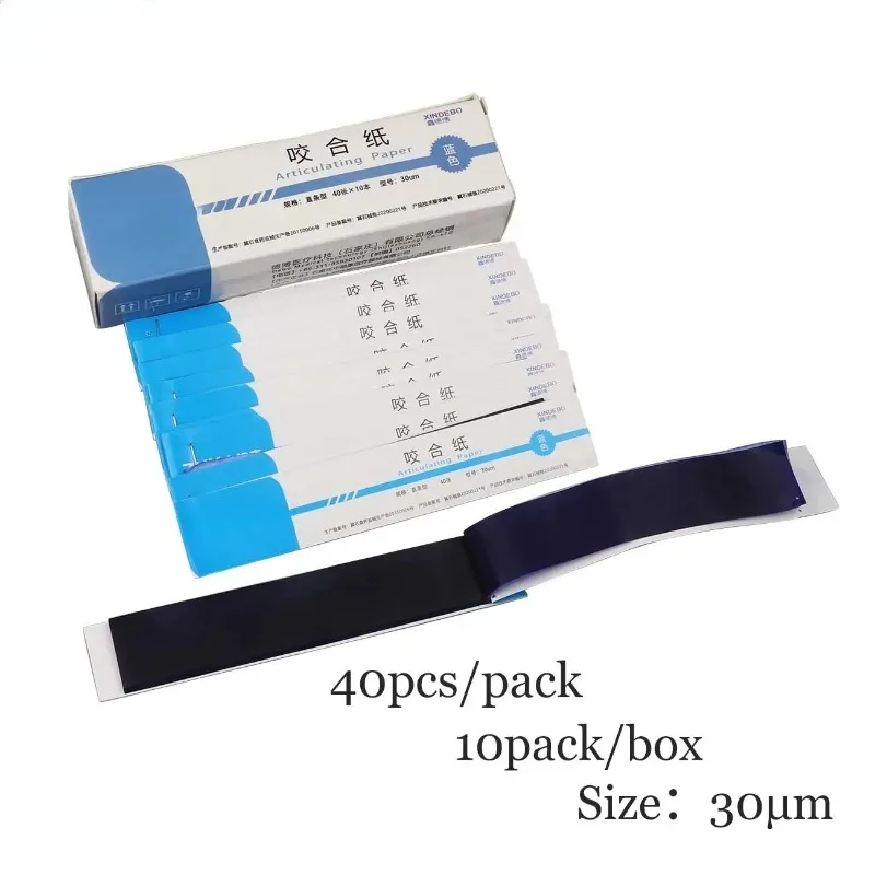 30/100µm Dental Articulating Paper Blue Red Occlusion Paper Strip for Teeth Whitening 200/400Pcs Dentist Material Tools