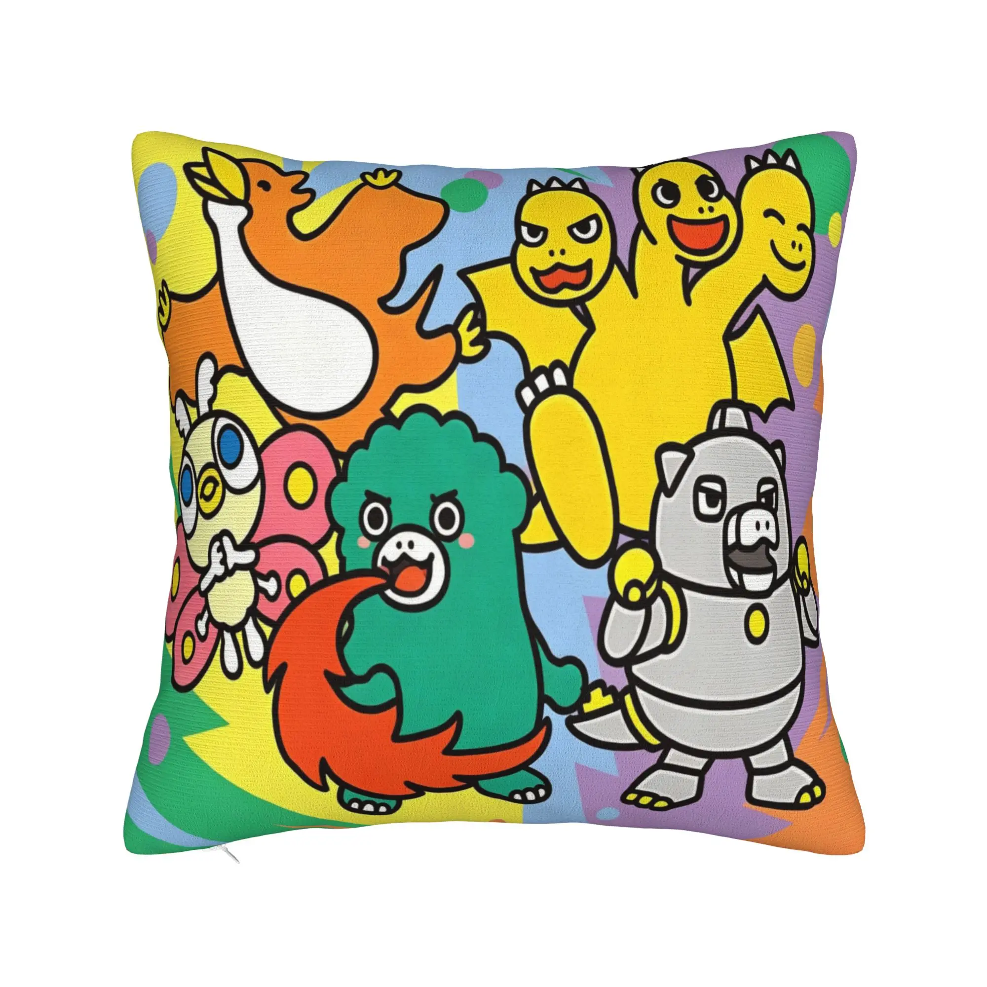 Chibi Monster Raids Again Square Pillow Case Kawaii Cushion Cover Awesome Zippered Decorative Pillowcover for Seat 45x45cm
