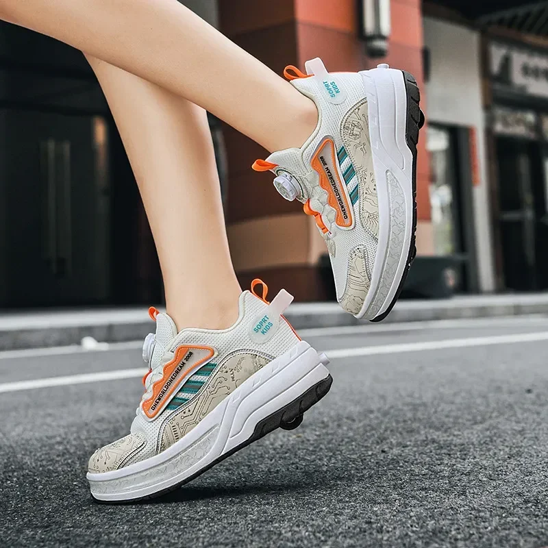 

Детские роликовые кроссовки с 4 колесами для мальчиков и девочек, трансформирующиеся, светящиеся, с кнопкой, для взрослых, с удлинителями, съемные, повседневные кроссовки